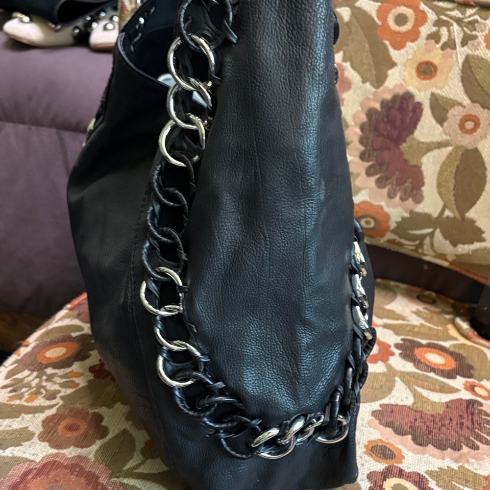 Michael Kors Black Leather Chain-Detail Shoulder Bag - Picture 5 of 10